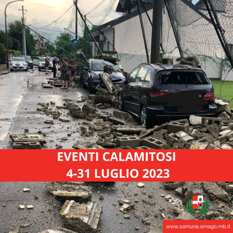 Ricognizione dei danni subiti e domanda di contributi per eventi calamitosi dal 4 al 31 luglio 2023