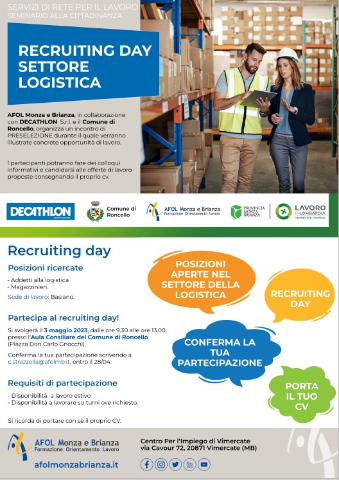 Decathlon "recruiting day settore  logistica" 