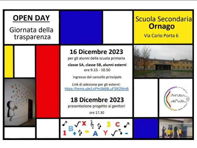 Open Day Scuola secondaria di Primo Grado - Alunni