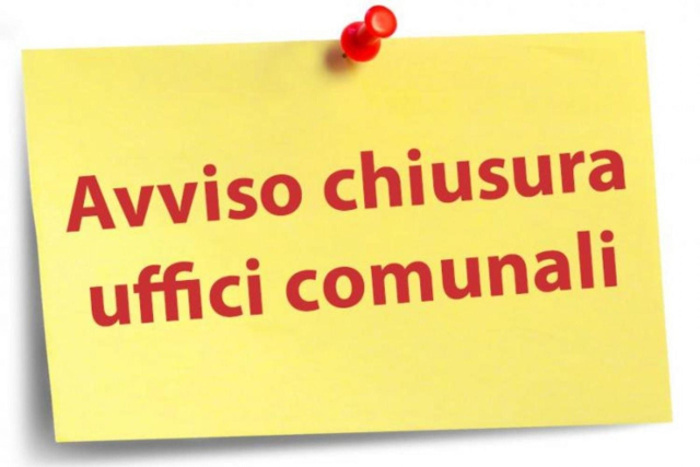 Chiusura Uffici Comunali al pubblico giovedì 20 novembre