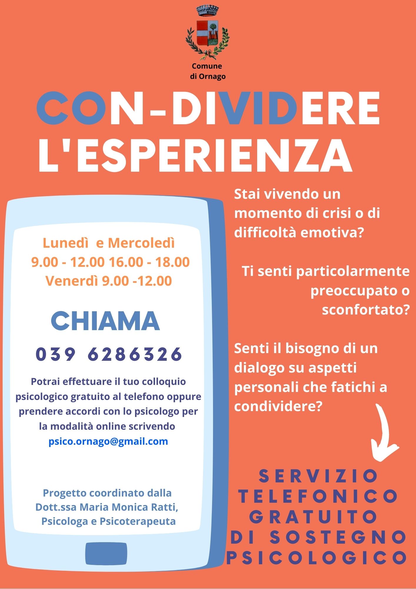 Sportello Telefonico Gratuito di Sostegno Psicologico